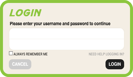 Screenshot: Login